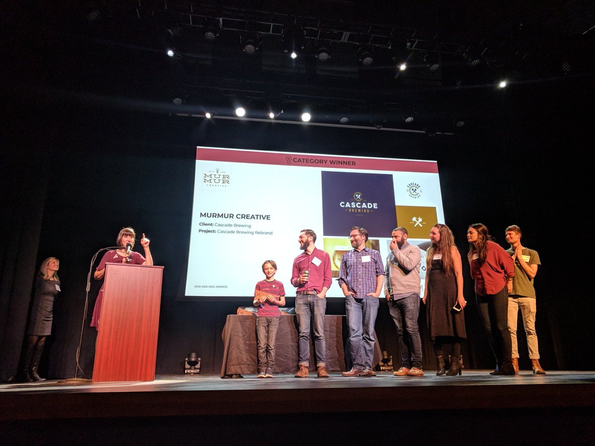 We won the ama max best branding award for cascade brewing! 2 Murmur wins branding award