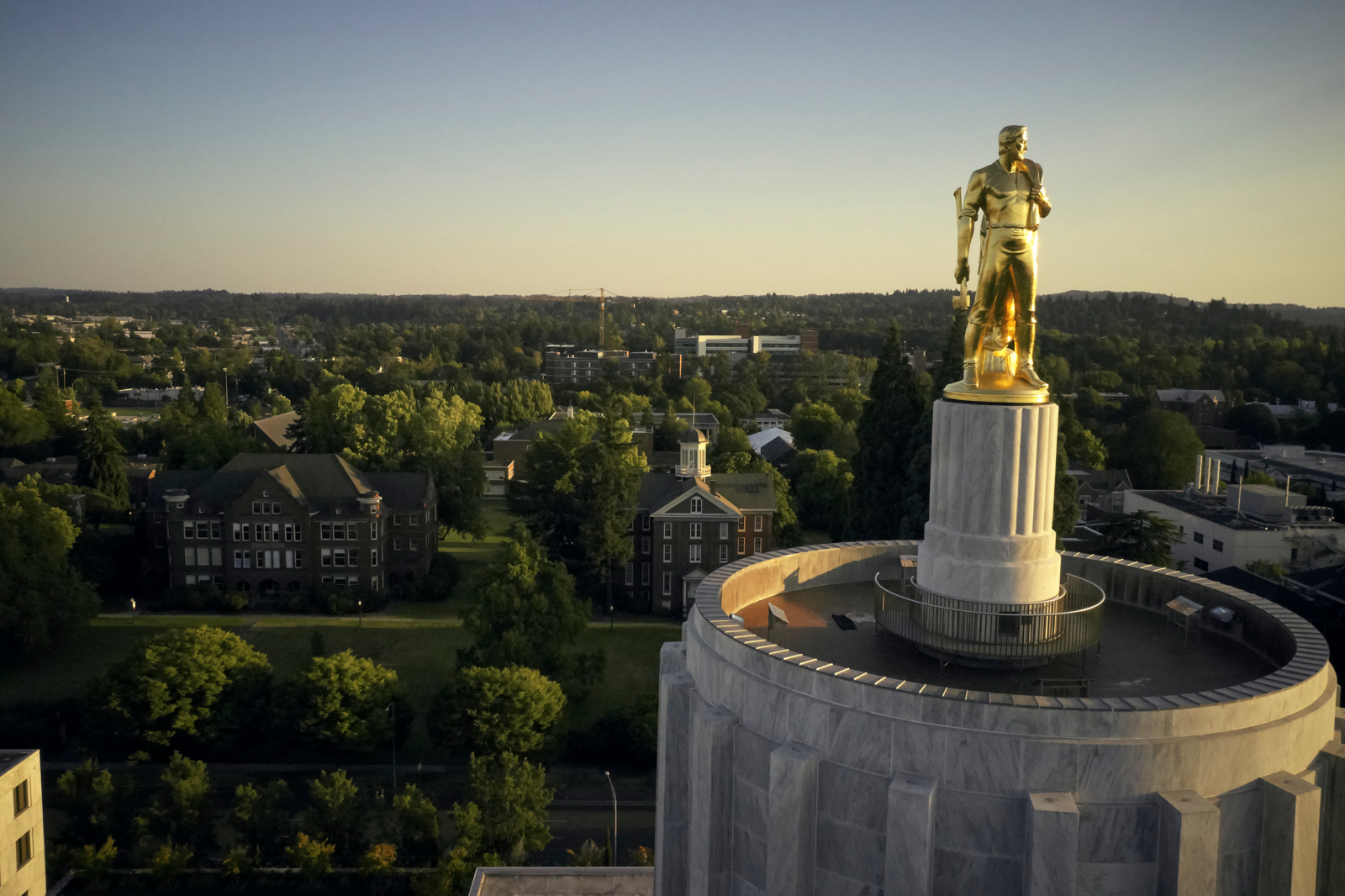 aerial shot of salem, oregon