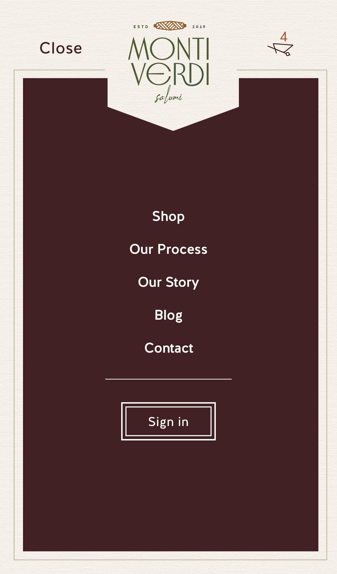 monti verdi website mobile mockup