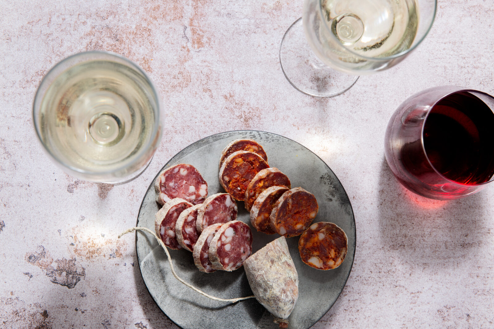 photo of salami and wine pairing