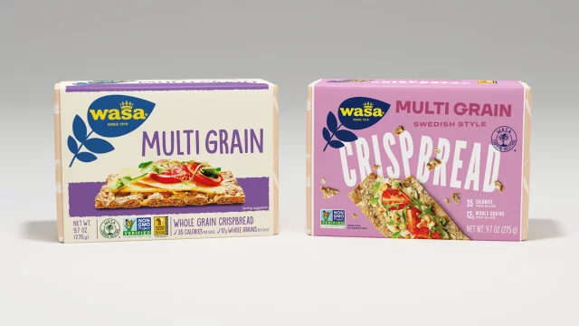Wasa crackers on a grey background